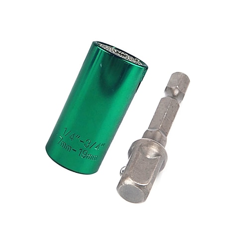Chiave a bussola universale 2pc 7-19mm, cricchetto multifunzione, presa per riparazione moto trapano a mano, candela presa magica