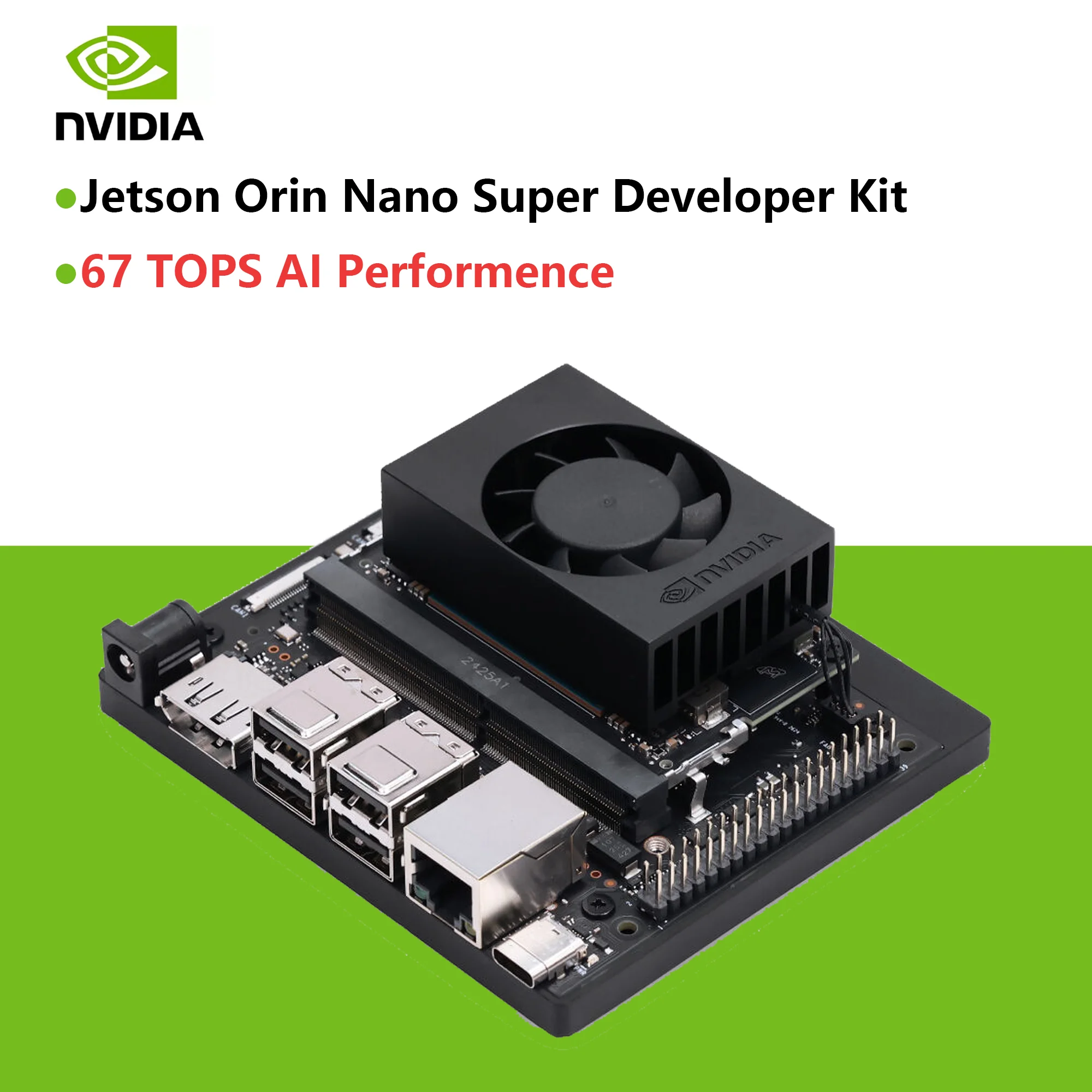 Neues Jetson Orin Nano Super Developer Kit 8 GB 128-Bit LPDDR5 102 GB/s 67 TOPS AI Performance 1,7 GHz CPU Max. Frequenz Image