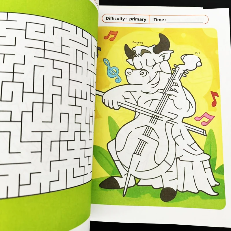 48 Seiten Labyrinth-Spielbuch: Verbesserung der kognitiven Entwicklung, Aufmerksamkeitstraining, Puzzlespiele, bunte Seiten für Kinder im Alter von 3–8 Jahren Image