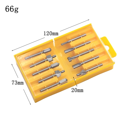 10 pz punte del router set 1/8 pollici 3mm mini gambo in acciaio ad alta velocità punte da trapano file rotanti per utensili da taglio woodden
