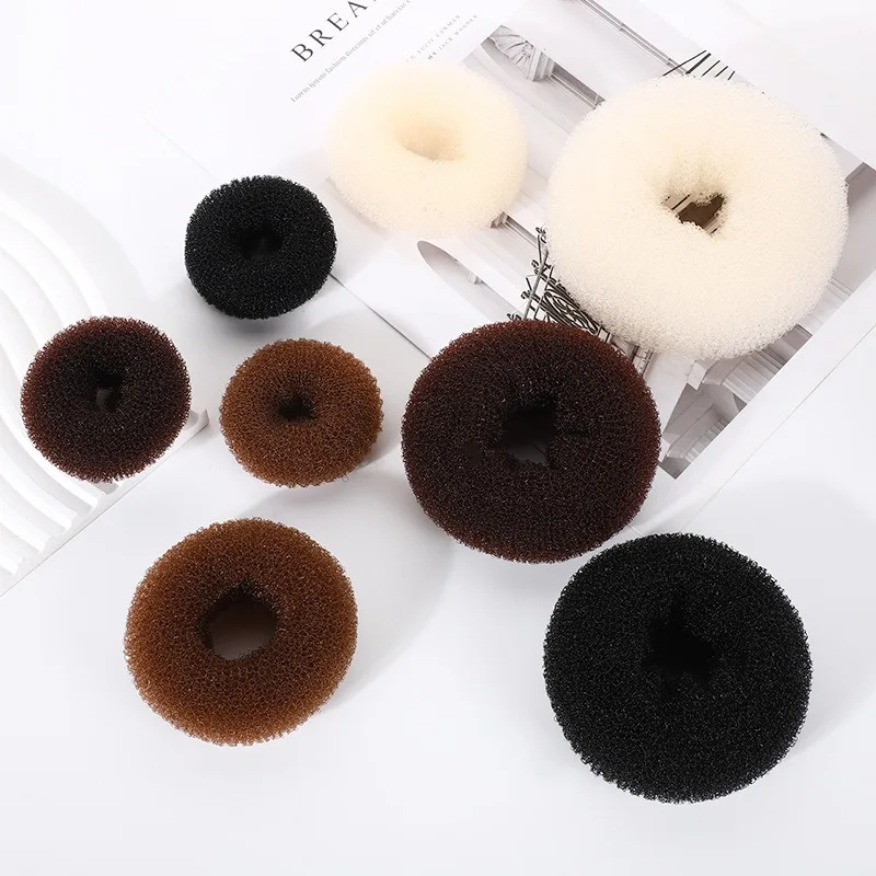1PC Platte Haar Donut Haar Brötchen Maker Roller DIY Donut Elastische Schaum Schwamm Haar Styling Werkzeuge Prinzessin Haar Werkzeuge zubehör