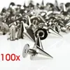 100 Stück/Set Silber kegel Nieten und Spikes DIY Handwerk coole Punk Kleidungs stück Nieten für Kleider tasche Schuhe DIY Handwerk