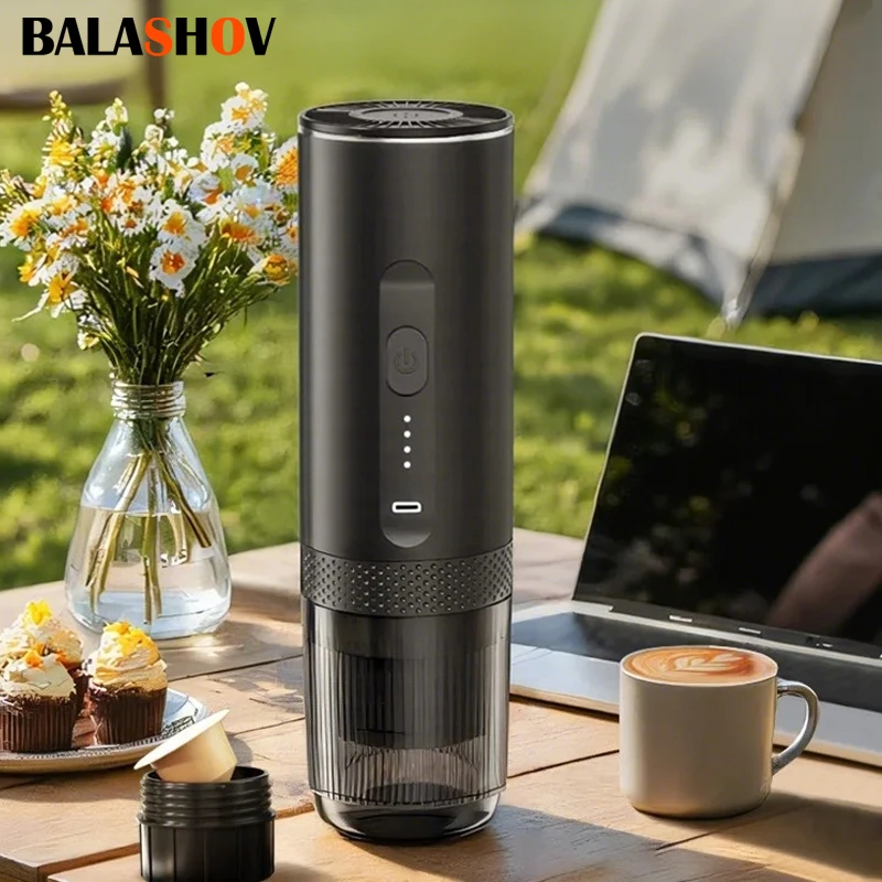 Machine à café expresso électrique sans fil, pour voiture et maison, Camping, cafetière Portable 2 en 1, capsules de poudre, cafetière de voyage