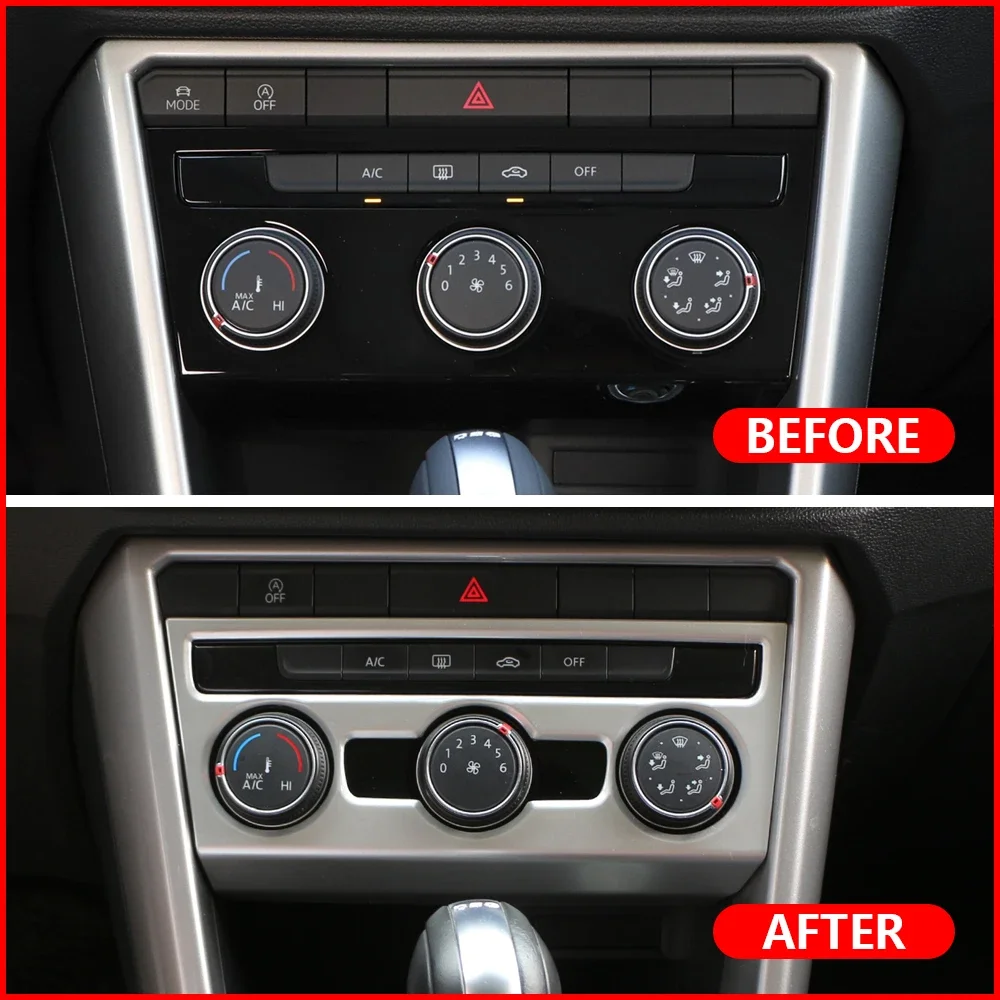 Für Volkswagen VW Troc T-roc 2018-2023 LHD AC Schalter Panel Trim Center Konsole Aufkleber Abdeckung Zubehör Image