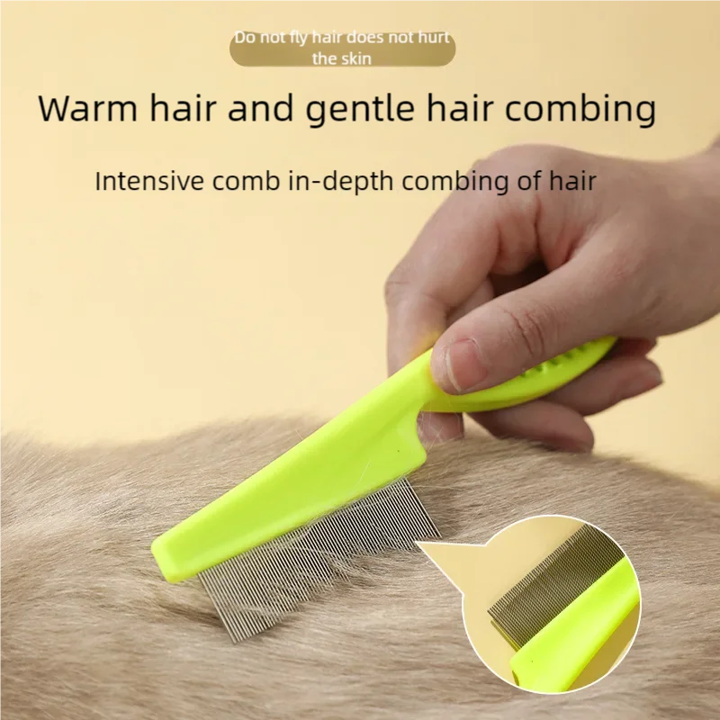 Haustier Haar Haarausfall Kamm Edelstahl Floh Kamm für Katze Hund Haustier Komfort Floh Haar Pflege Kamm Hund Katze Pelz Entfernung Pinsel Image