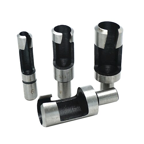 4 pz 6.3mm gambo tondo in acciaio al carbonio spina di legno taglierina 6-8-13-16mm falegname legno di perforazione tennon spina fori frese punta del trapano