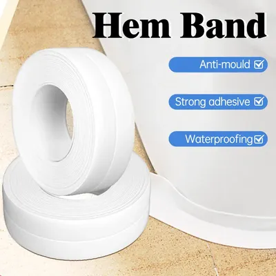 1 rolle PVC Dichtung Band Waschbecken Rand Band Badezimmer Bad Wand Kleber Wasserdichte Wand Aufkleber Dicht Band Küche Bad Zubehör Image