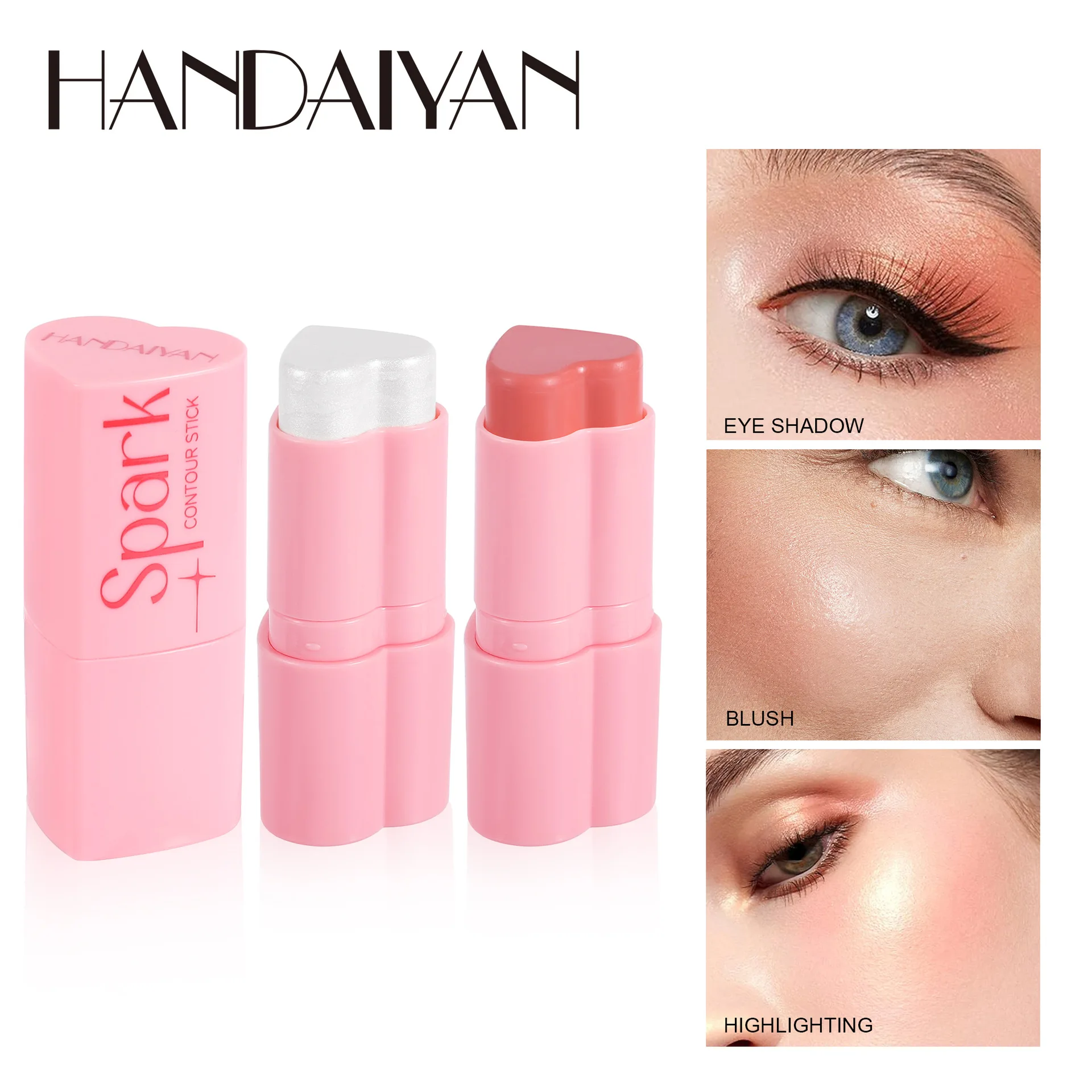 Love Blush Stick Hochglanz-Konturstift für rosige Wangen und Gesicht, aufhellendes, perlmuttartiges, mattes, rosafarbenes, mädchenhaftes, langanhaltendes Make-up Image