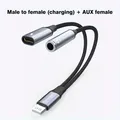 Adattatore per cuffie e caricabatterie da Lightning a 3,5 mm 2 in 1 per iPhone 12 13 14 Pro Convertitore Dongle Audio Splitter