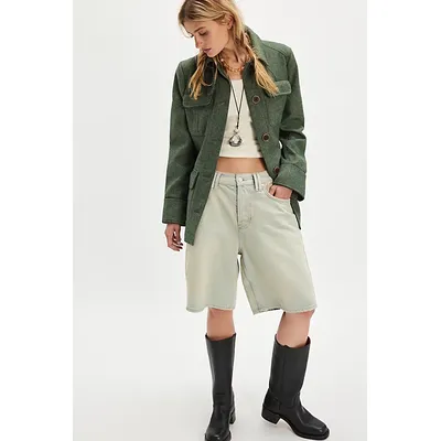 Renaux Officer Jacket at Free People in Forest Green, Size: Medium