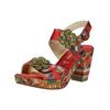 Riemchensandale LAURA VITA "LAURA VITA Sandalen Leder", Damen, Gr. 38, rot, Leder, casual, Schuhe