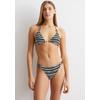 Triangel-Bikini-Top MARC O'POLO "Summer Blacks", Damen, Gr. XL, N-Gr, schwarz, weiß cotton print, Obermaterial: 70% Polyamid, 30% Elasthan, gestreift, casual, Bikini-Oberteile, Streifen-Design, Neckholder zum Binden, schnelltrocknend