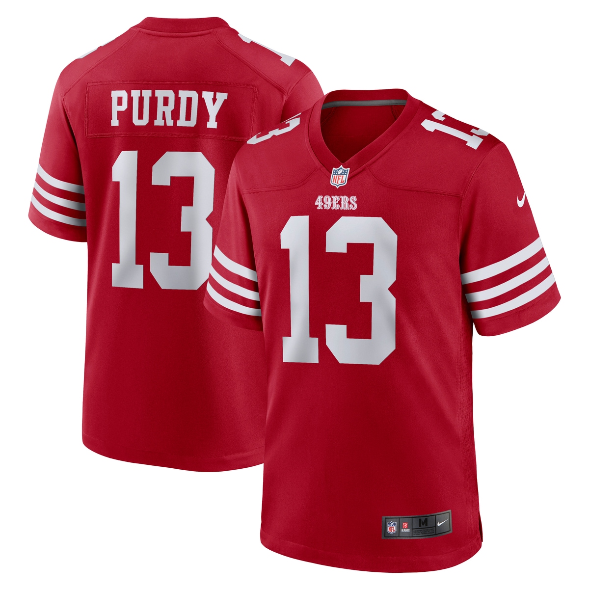 Footballtrikot NIKE "Nike Trikot San Francisco 49ers NFL Home Game Jersey Purdy 13", Kinder, Gr. L, rot (mehrfarbig), 100% Polyester, Trikots