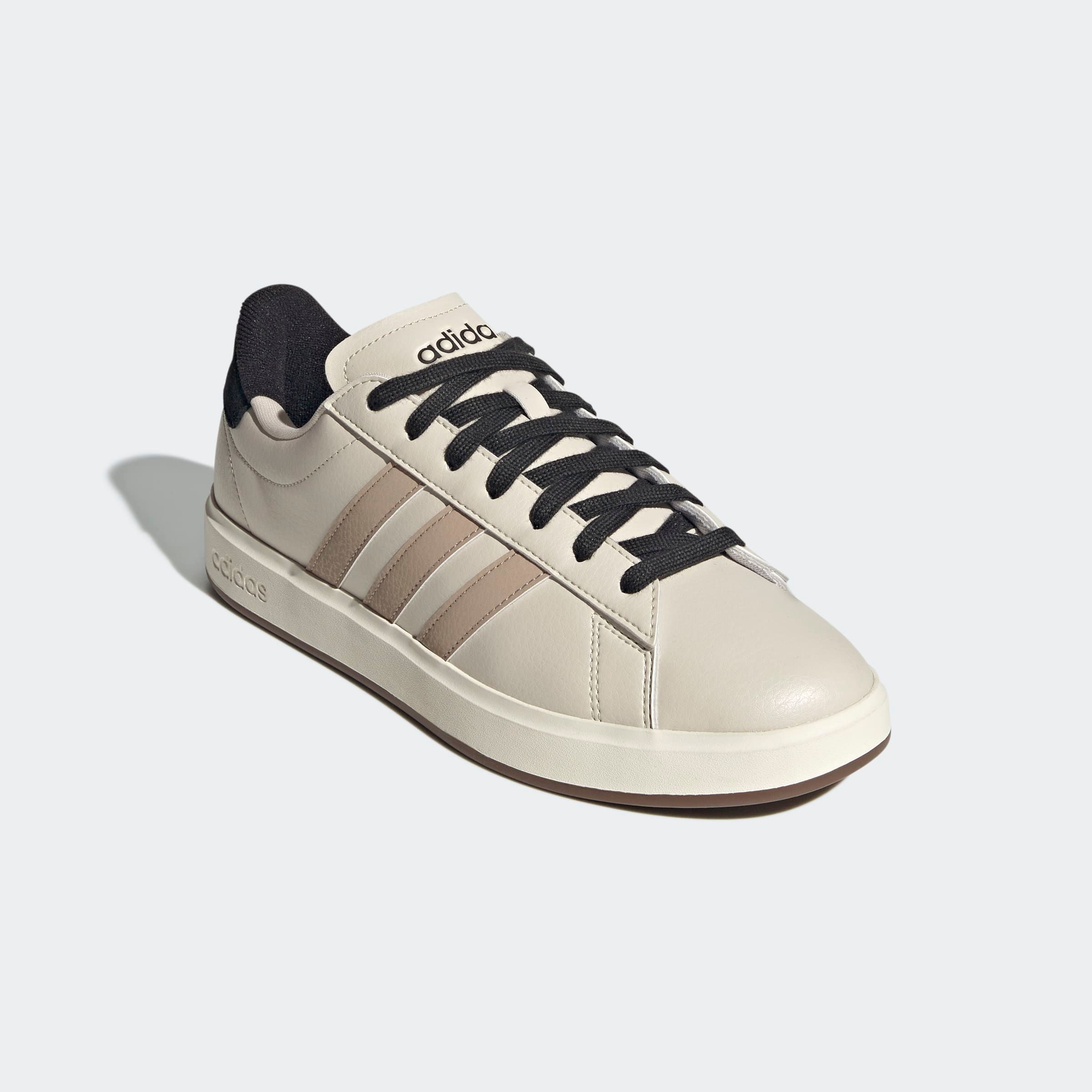 Sneaker ADIDAS SPORTSWEAR "GRAND COURT 2.0", Herren, Gr. 46, schwarz (aluminium, blanch cargo, core schwarz), Leder, Synthetik, Schuhe Sneaker, Design auf den Spuren des adidas Superstar