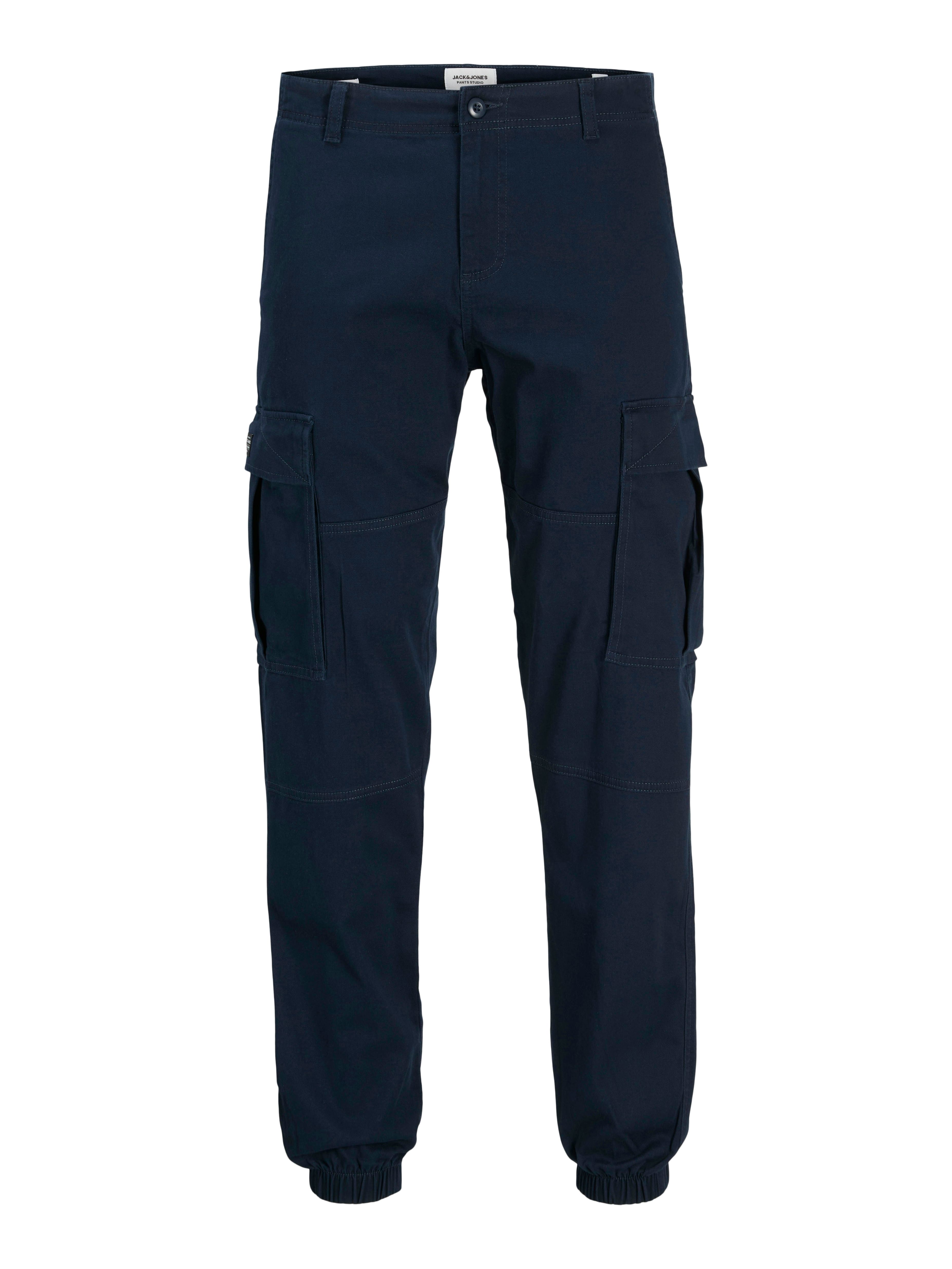Cargohose JACK & JONES JUNIOR "JPSTKANE JJJONNIE CUFFED CARGO JNR", Jungen, Gr. 146, N-Gr, blau (sky captain), Web, Obermaterial: 98% Baumwolle, 2% Elasthan, unifarben, relaxed fit knöchellang, Hosen Image