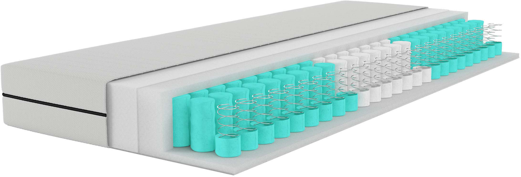 Taschenfederkernmatratze ÄLGDRÖM "NEUHEIT: Tinden 19, 7 Zonen Matratze 90x200 cm, 140x200 cm & mehr", weiß, B:80cm H:19cm L:200cm, Bezug: 100% Polyester. Steppfüllung: 100% Polyester, Matratzen, Taschenfederkernmatratze, Wendematratze H2/H3/H4,...