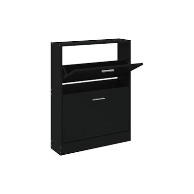 vidaXL Schuhschrank Schwarz 59x17x81 cm Holzwerkstoff Image