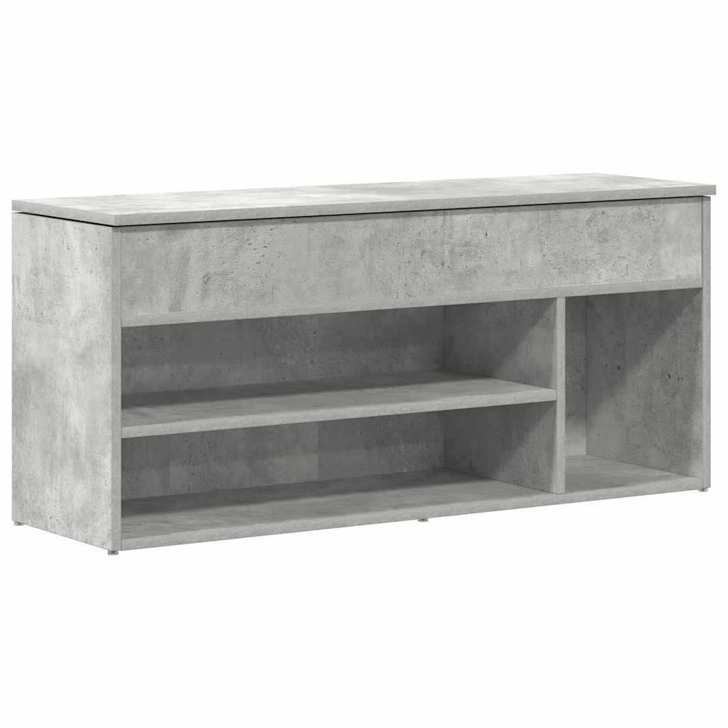 vidaXL Schuhbank Betongrau 102x30,5x45 cm Holzwerkstoff Image