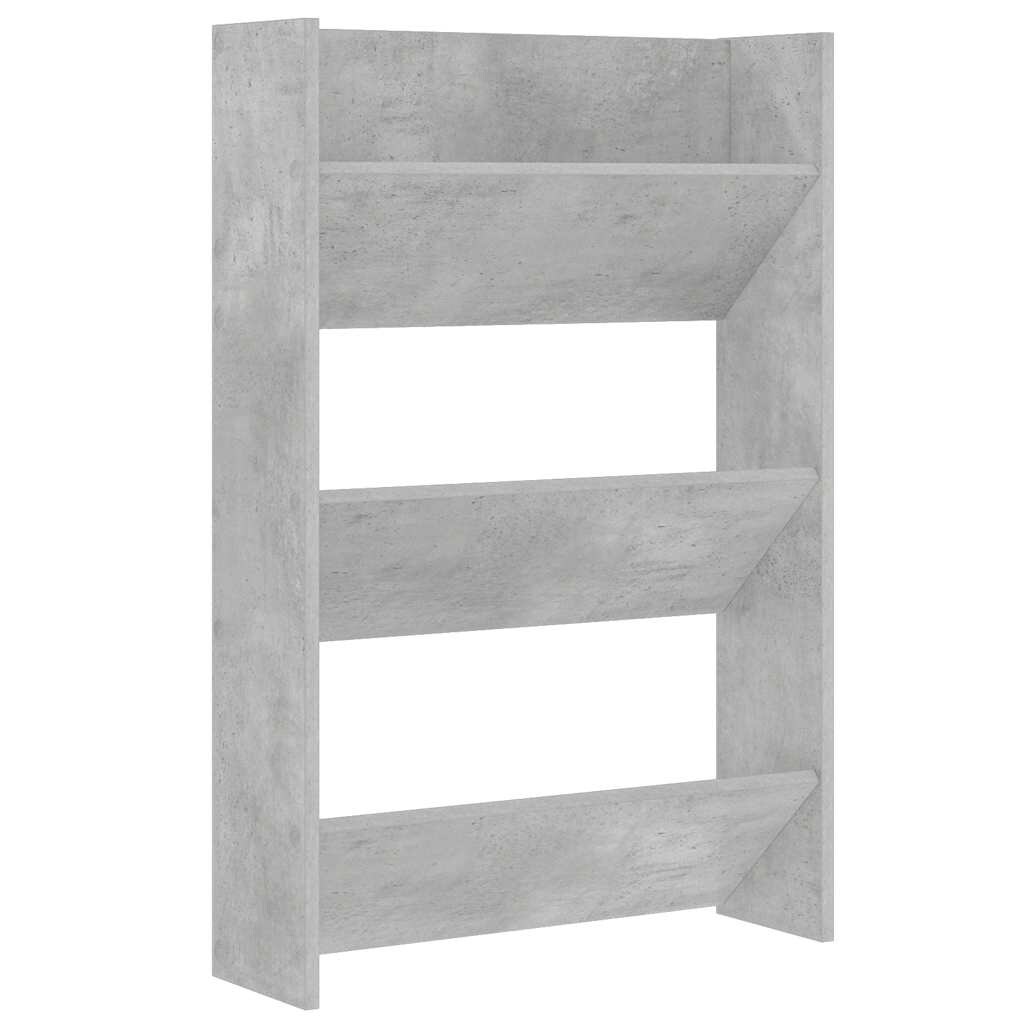 vidaXL Wand-Schuhschrank Betongrau 60x18x90 cm Holzwerkstoff Image