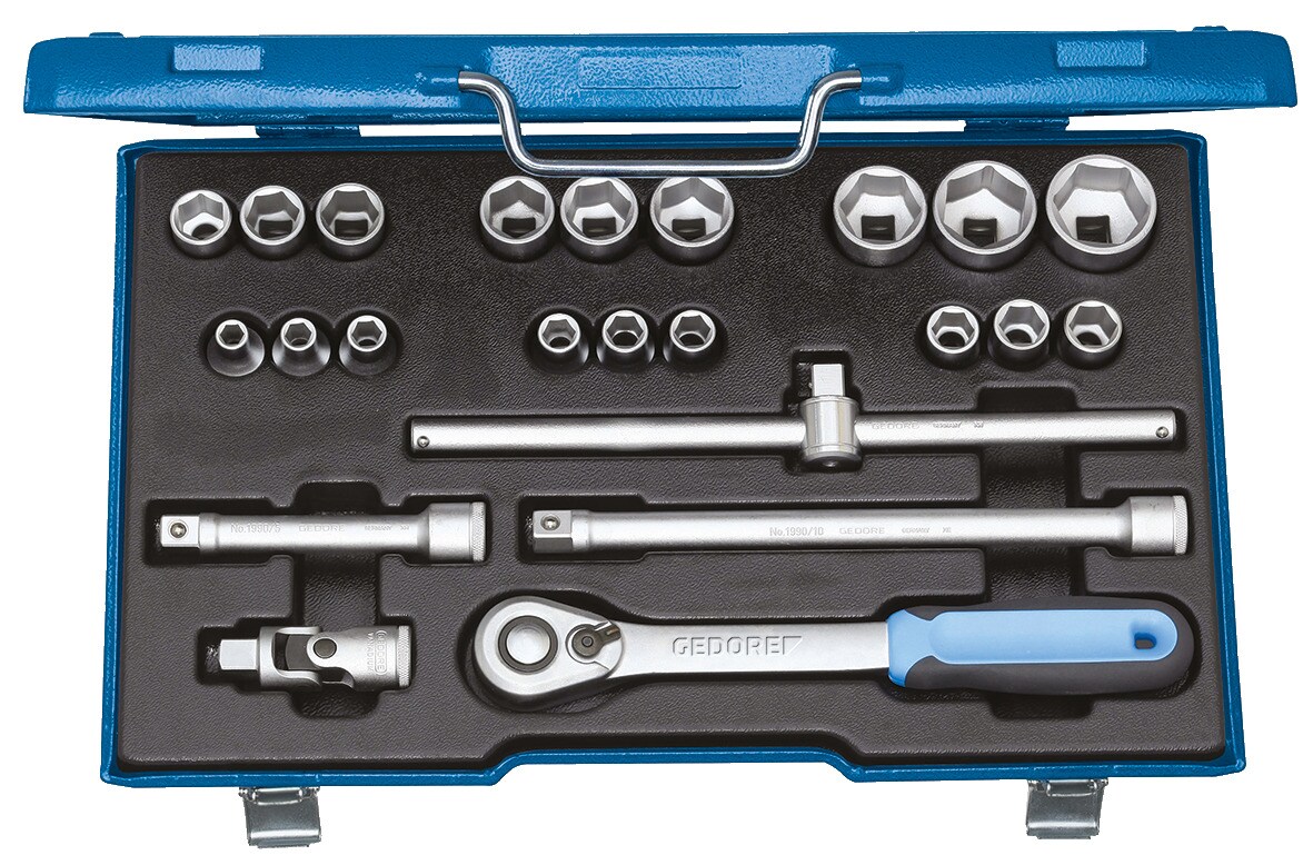 GEDORE Steckschlüssel-Satz 1/2", 23-teilig, 6-kant, 8-32 mm, 19 EMU-20 Image