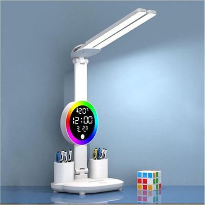 Ineasicer - Schreibtischlampe für Kinder mit Uhr – kabellos dimmbare led – 3200 mAh – Stifthalter – Image
