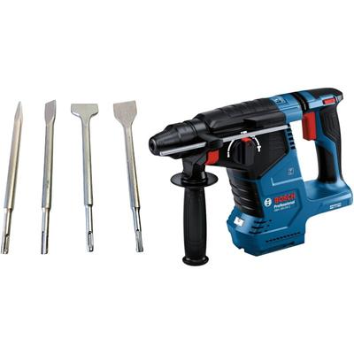 Bosch gbh 18V-24 c Professional Akku Bohrhammer 18 v 2,4 j Brushless sds plus + 4 tlg. Meißel Set Image