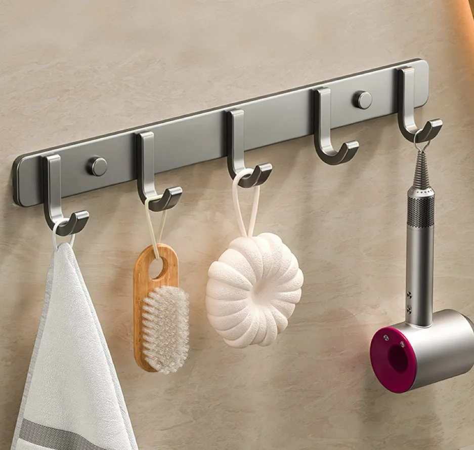 Wandaufhänger für den Haushalt, Turmständer, schwarzer Kleiderhaken, Badezimmer-Handtuch-Kleiderhaken, hochfestes Küchenzubehör