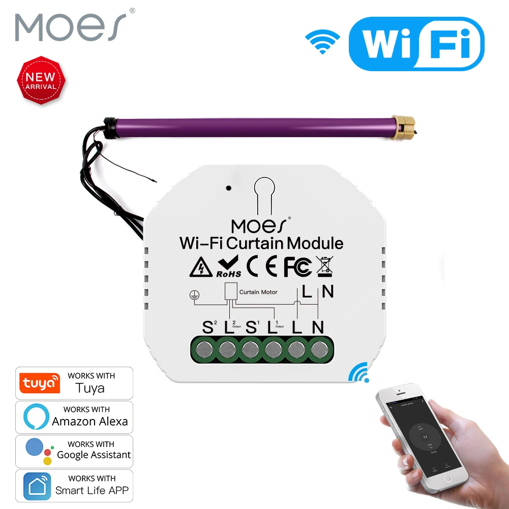 WiFi Mini Smart Vorhang Schalter Modul Rollos Shutter Motor Smart Leben Tuya APP Fernbedienung Arbeit mit Alexa Google Hause