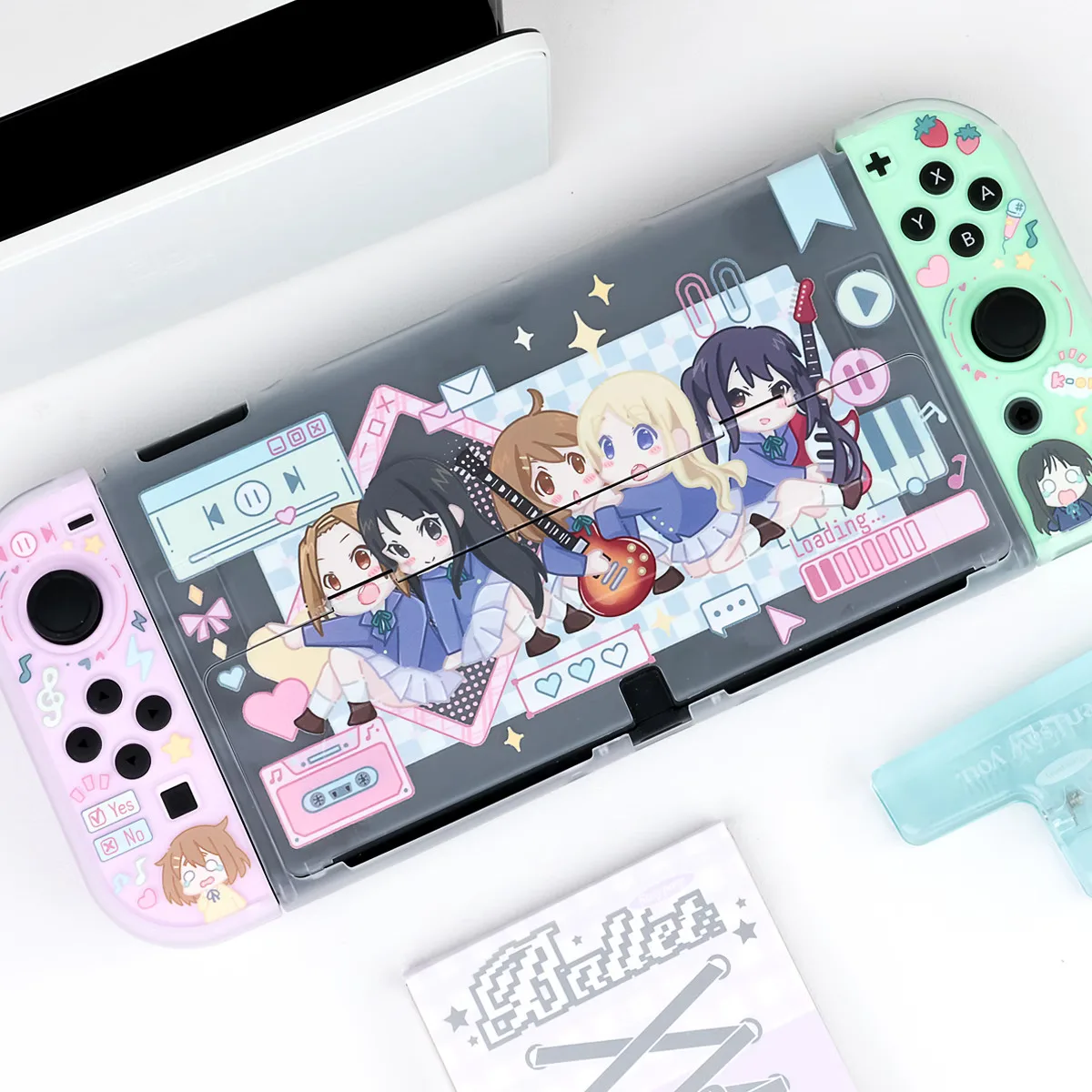 Nintendo Switch Hülle OLED-Schutz Anime Pink White Cover Dockbare Schutzhülle für Nintendo Switch Controller Joy-Con Image