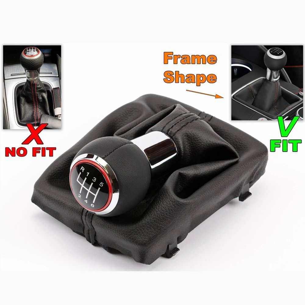 PU-Leder Schaltknauf 5/6-Gang Schalthebel Handgriff für AUDI S LINE A3 S3 8V 2012 2013 Image