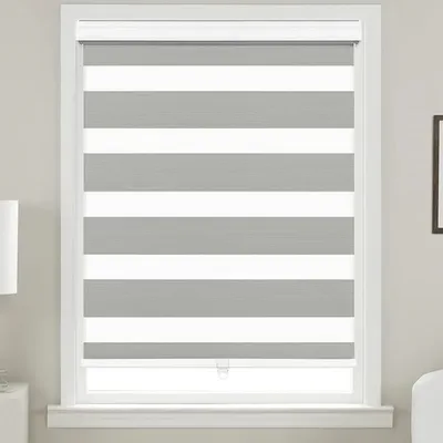 Customized Window Blind Filtering Sunscreen Fabric Aluminium Materials Manual Spring Cordless Zebra Roller Blinds For Bedroom