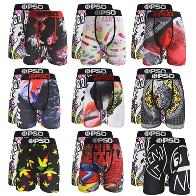 Lange Herren-Boxershorts, 2 Stück – Sport-Polyester-Unterwäsche für Herren, modische, bequeme, atmungsaktive Unterhose, Größe S bis XXL Image