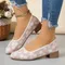 Damenschuhe 2025, Mary Jane's Frühlingsmode, Sommer, neuer Spitzenausschnitt, flacher Mund, niedriger Absatz, lässiger Einzelschuh für Damen