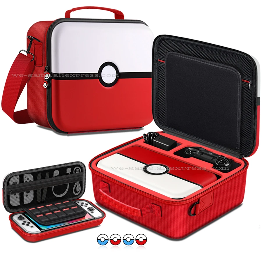 Große Kapazität Weiche Schaumstoff-Auskleidung Tragetasche Schultertasche Reiseetui für Nintendo Switch OLED Konsole Spielzubehör Image