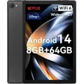 URAO Tablet da 10 pollici Android 14 8 GB (3 + 5 Espandi) RAM 64 GB ROM 1 TB Espandi 1280x800 Schermo IPS Batteria da 5000 MAH Doppia fotocamera WiFi 6