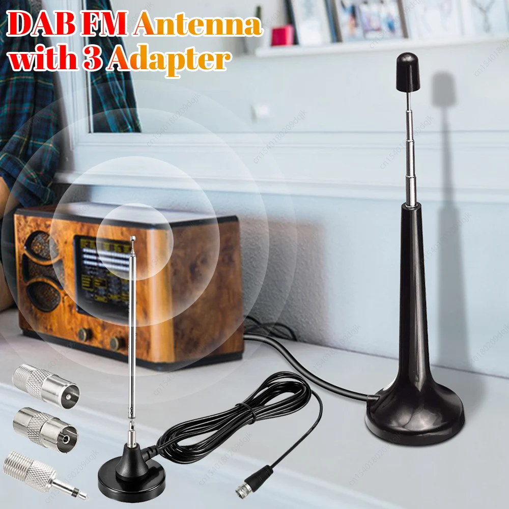 Antenne amplificate domestiche Antenne FM DAB per radio FM digitale Ricevitore stereo domestico Antenne telescopiche FM ad alto guadagno
