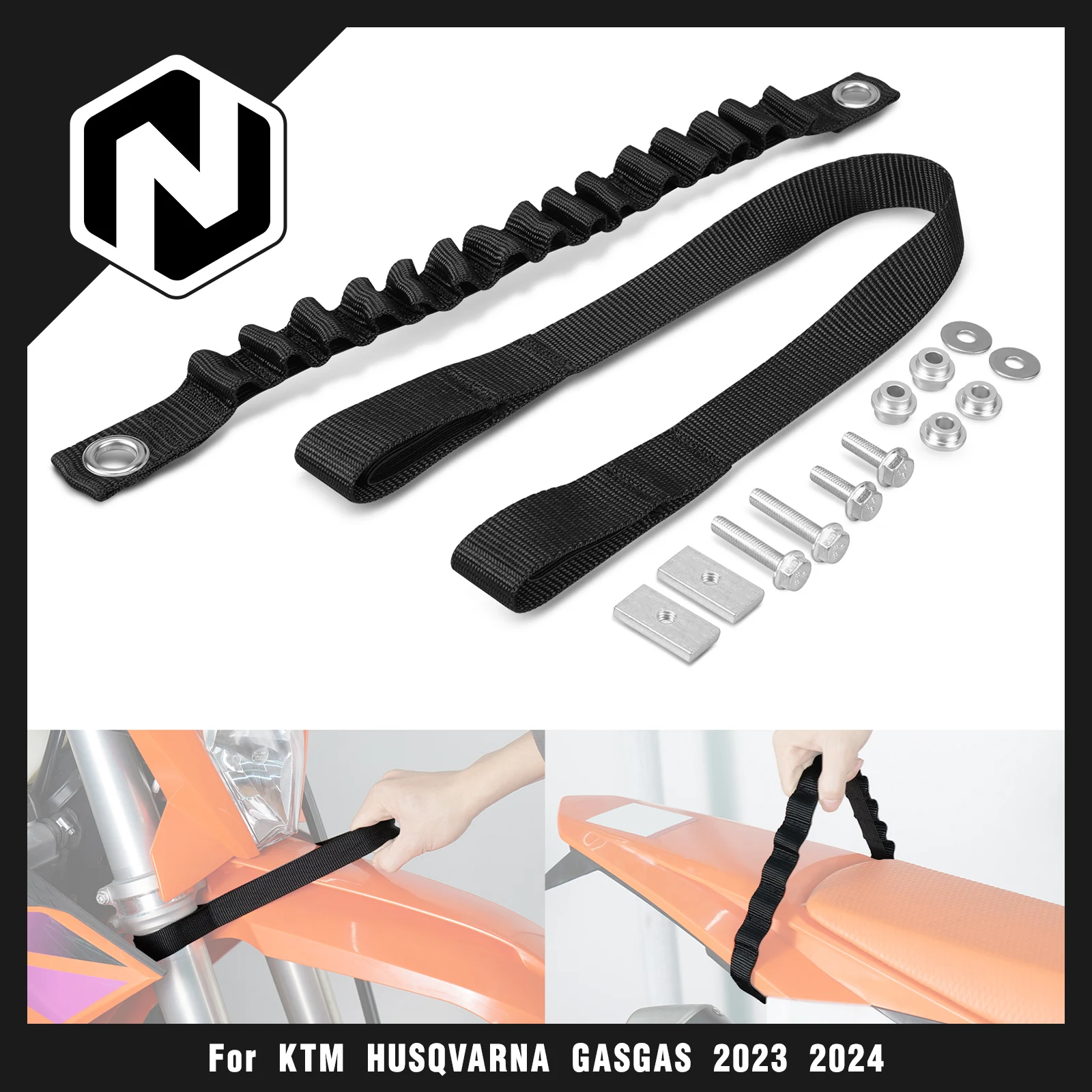 NICECNC Per KTM 2024-2025 EXC 300 EXC 250 EXCF 350 EXC 450 XCW 300 Anteriore Posteriore Ascensore Pull Strap SX 125 SXF 250 SXF 450 2023-2025