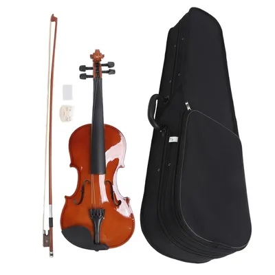 Acoustic Violin Beginner Violin Acoustic Violin Full Basswood and Steel Wire Strings 4/4 Student Starters Violin for Beginners