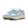 Sneaker PUMA "Rebound Femme Low Suede Sneakers Damen", Gr. 35.5, weiß pinkscape aqua pink blau, Obermaterial: Synthetik, Kuhleder, Textil; Futter: Textil; Innensohle: Textil; Laufsohle: Gummi, Schuhe