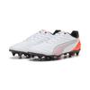 Fußballschuh PUMA "KING PRO MxSG Fußballschuhe Erwachsene", Gr. 45, weiß silber glowing rot metallic, Obermaterial: Synthetik; Futter: Textil, Synthetik; Innensohle: Textil; Laufsohle: Synthetik, Schuhe