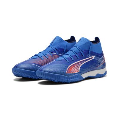 Fußballschuh PUMA "ULTRA 6 MATCH+ TT Fußballschuhe Erwachsene", Gr. 40.5, ultra blau weiß glowing rot, Obermaterial: Synthetik, Textil; Futter: Synthetik, Textil; Innensohle: Textil; Laufsohle: Gummi, Schuhe Image