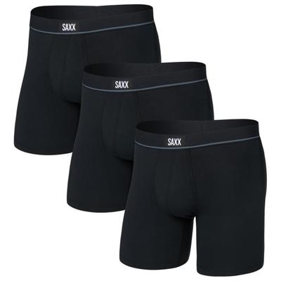 Saxx - Essential Cotton Boxer Brief Fly 3-Pack - Alltagsunterwäsche Gr S schwarz Image