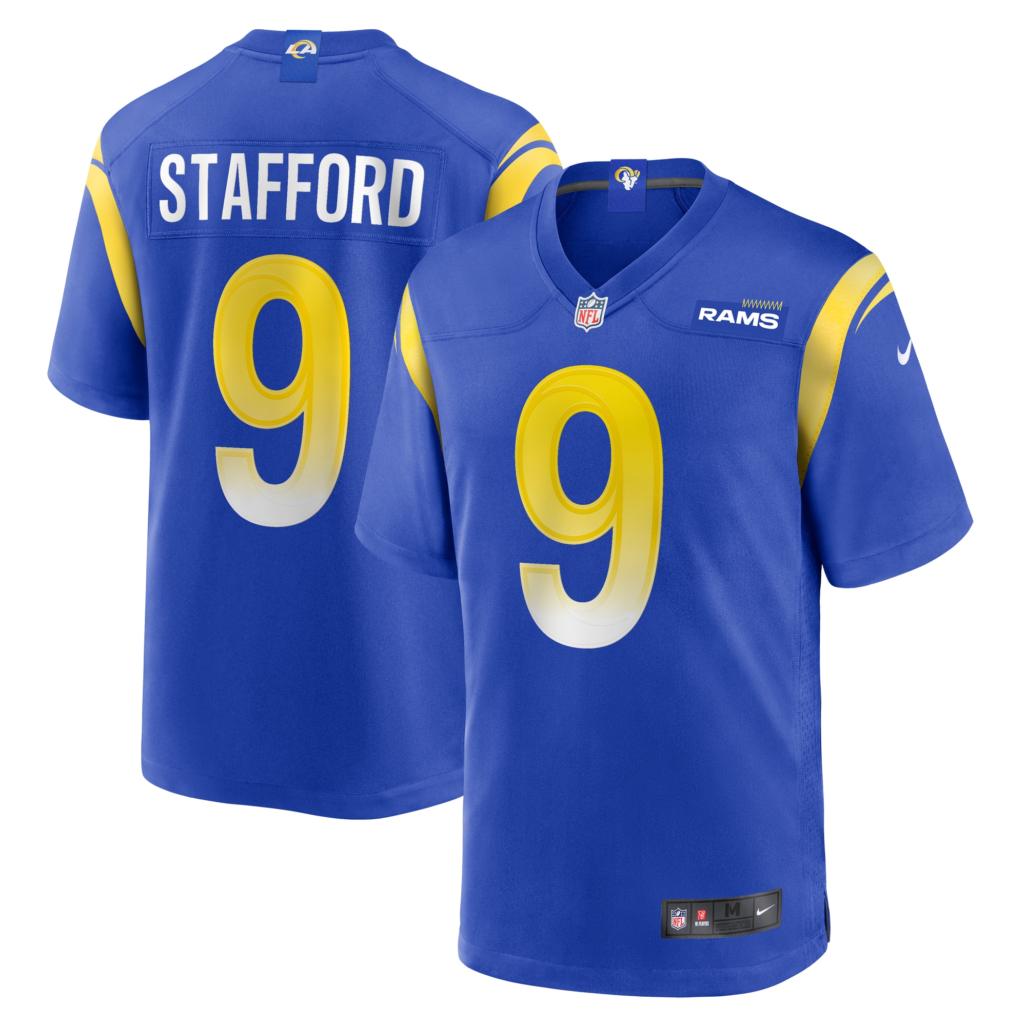 Footballtrikot NIKE "Nike Trikot Los Angeles Rams NFL Home Game Jersey Stafford 9", Herren, Gr. XL, blau, 100% Polyester, Trikots