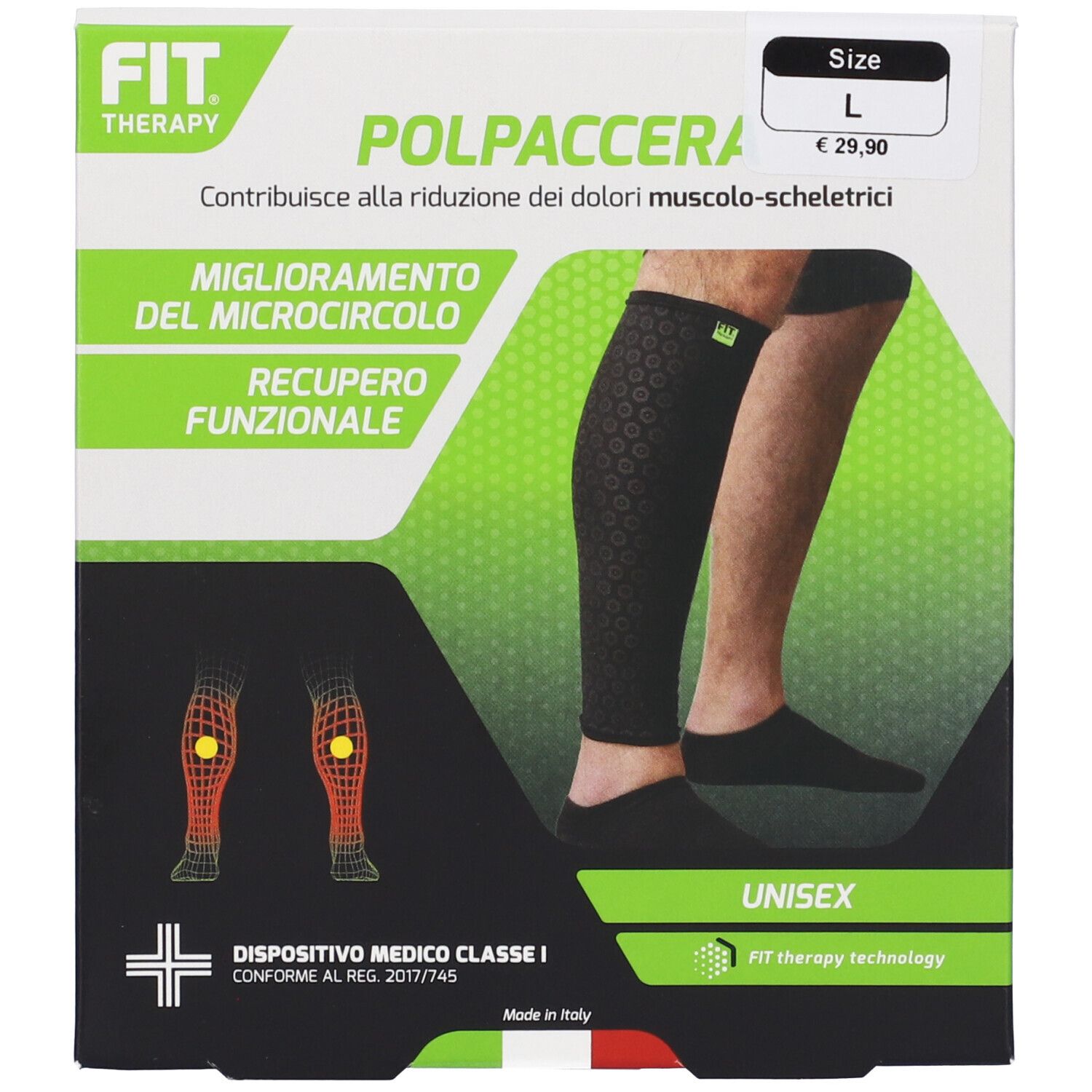 Fit Therapy Polpaccera Colore Nero Taglia L 1 pz Fasciatura