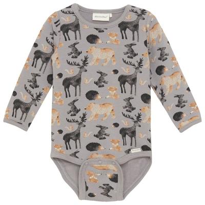 Minymo - Kid's Body L/S AOP Sweat - Alltagsunterwäsche Gr 68 grau Image