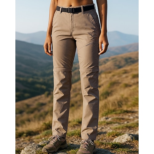 Damen Abzippbare Hosen Wanderhosen Regenhose zum Wandern Wasserdichte Hosen Frühling Herbst Außen Normale Passform Wasserdicht Winddicht Unterteile Tasche Armeegrün Blau Camping / Wandern Jagd Reisen Image