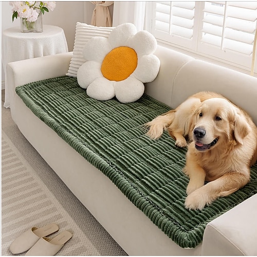 Lazy Soft Sofabezug für Hunde Boxkissen Flanell atmungsaktive Haustiermatte rutschfeste Couchbezug haustierfreundlich Image