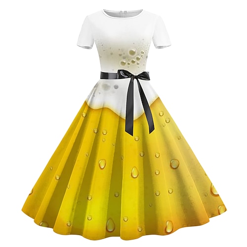 Kleid Bayerisch München Deutsch alpin Grafik für Damen Erwachsene 3D-Druck für Karneval Oktoberfestbier Party Image