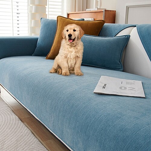 Fischgräten-Chenille-Sofabezug für Haustiergewebe, wasserdicht und schmutzabweisend, haustierfreundlich Image