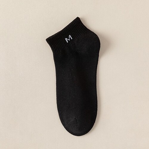 Herren 10 Paare Mehrfachpackungen Socken Laufsocken Freizeitsocken SchwarzWeißGrau Schwarz Farbe Buchstabe Urlaub Sport Outdoor Täglich Basic Mittel Frühling Herbst Mode Lässig Image